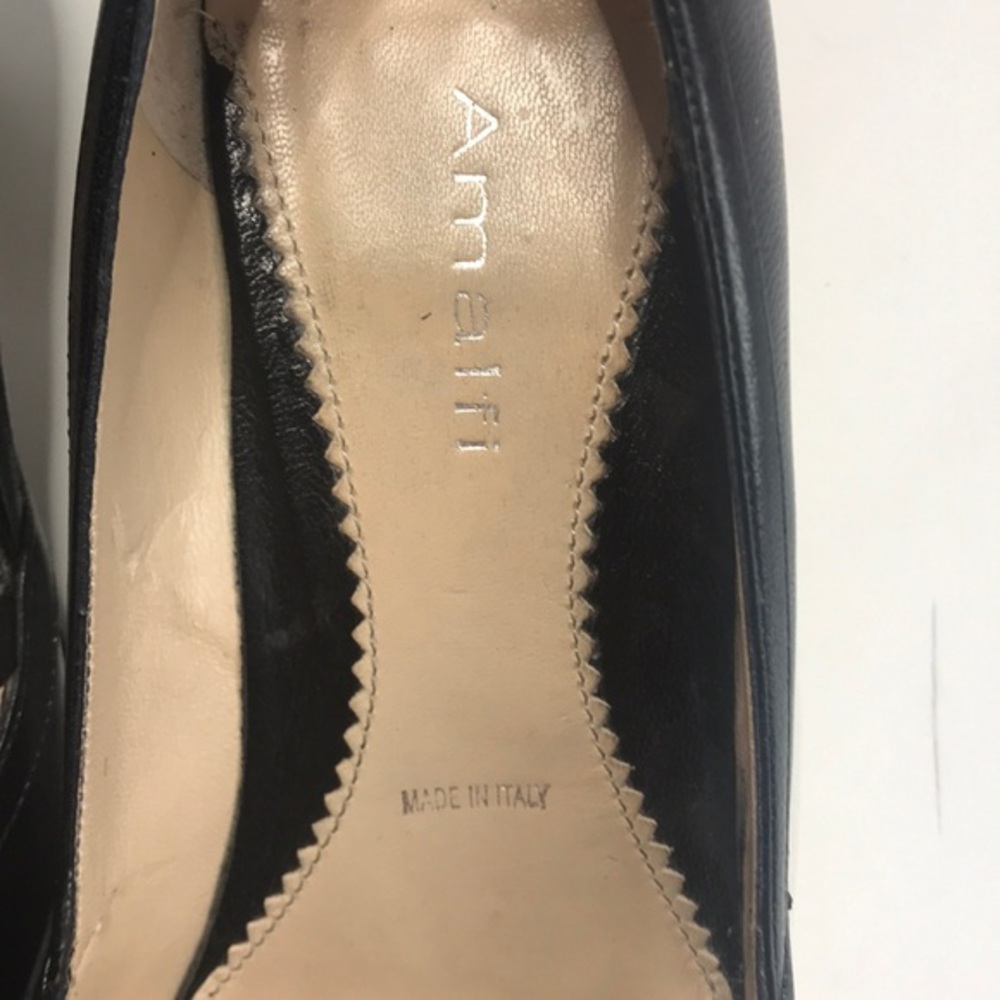 Amalfi black leather heels, vintage, size 7 - Picture 3 of 6